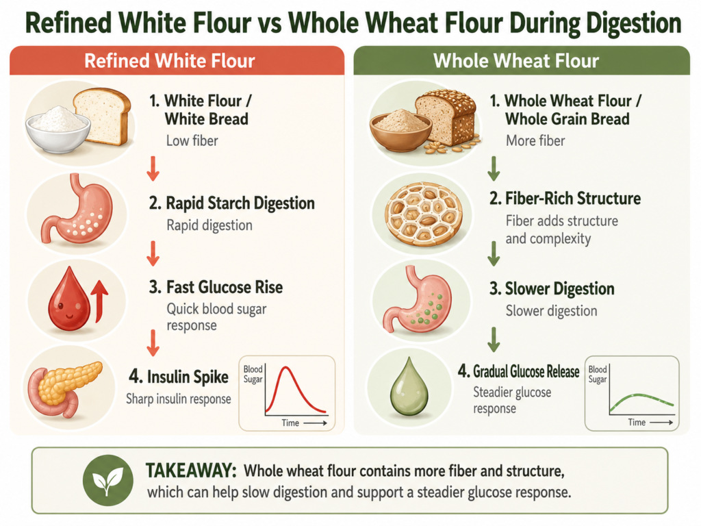Refined White Flour vs Whole Wheat Flour During Digestion